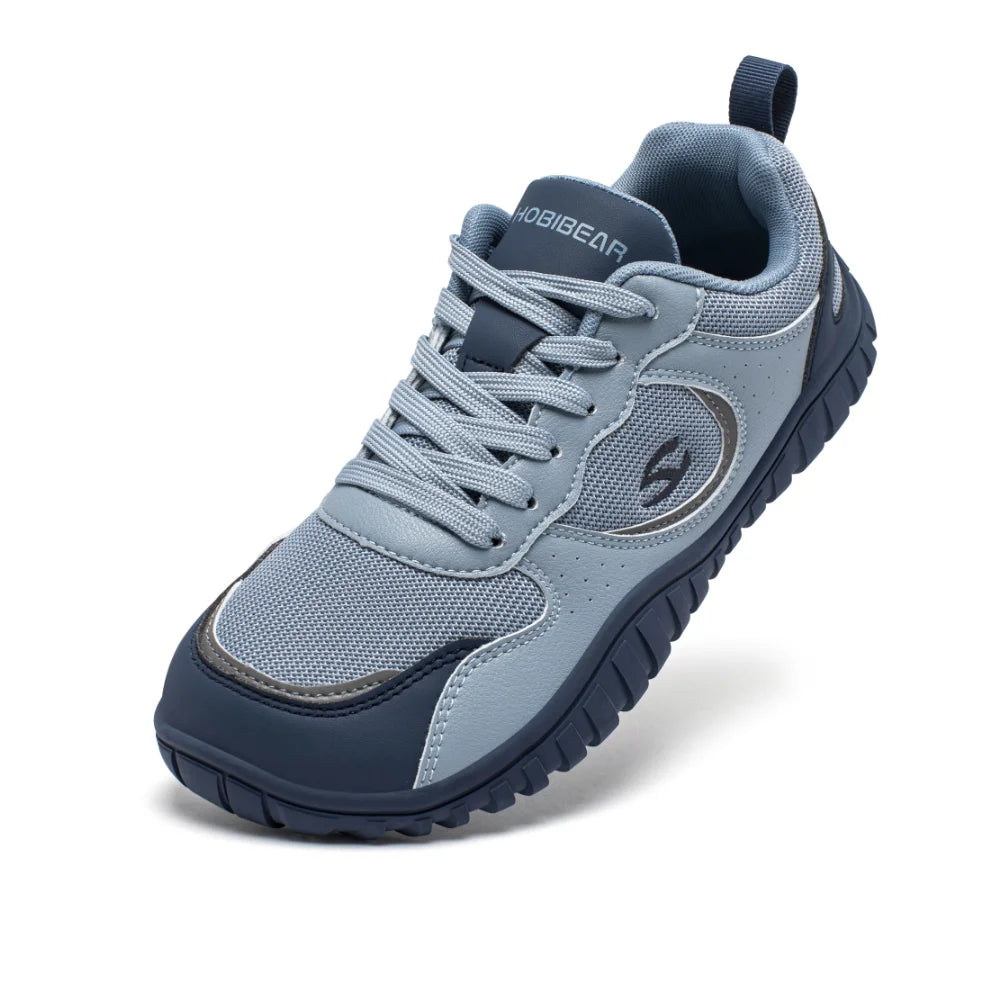 HOBIBEAR Unisex Wide Toe Sneakers Comfortable Walking Shoes Lace Up Outdoor Travel Breathable Running Sneakers