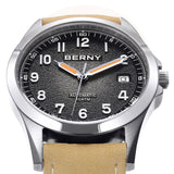 BERNY Frosted Dial Automatic Watch Men Luminous Mechanical Original ST2130 Wristwatch Sapphire Luxury Men Watch 10ATM Waterproof