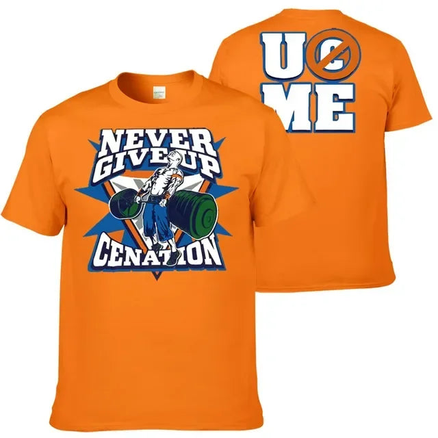 John Cena "Never Give Up" Men's Sports Tee