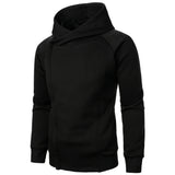 Autumn winter men's solid color hooded top Long sleeve side zipper design hoodie