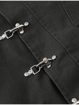 Stylish Girl Stand Collar Street Jacket Personality Button Zipper Solid Jacket Date Commuter Clothing Female New Casual Clothes
