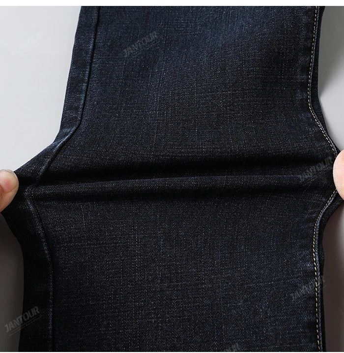 Cotton Men's Jeans Denim Pants Brand Classic Clothes Overalls Straight Trousers for Men Black Oversize Large Size 35 40 42 44 46