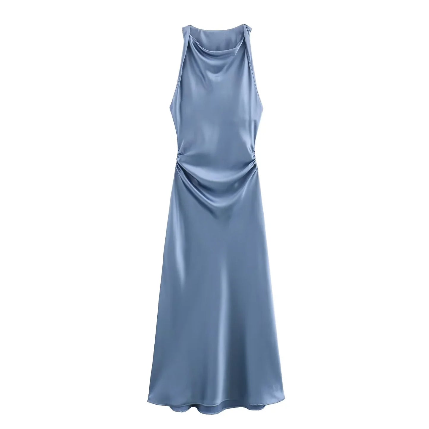 Elegant Satin Summer Slip Dress | Chic Evening Midi for Women