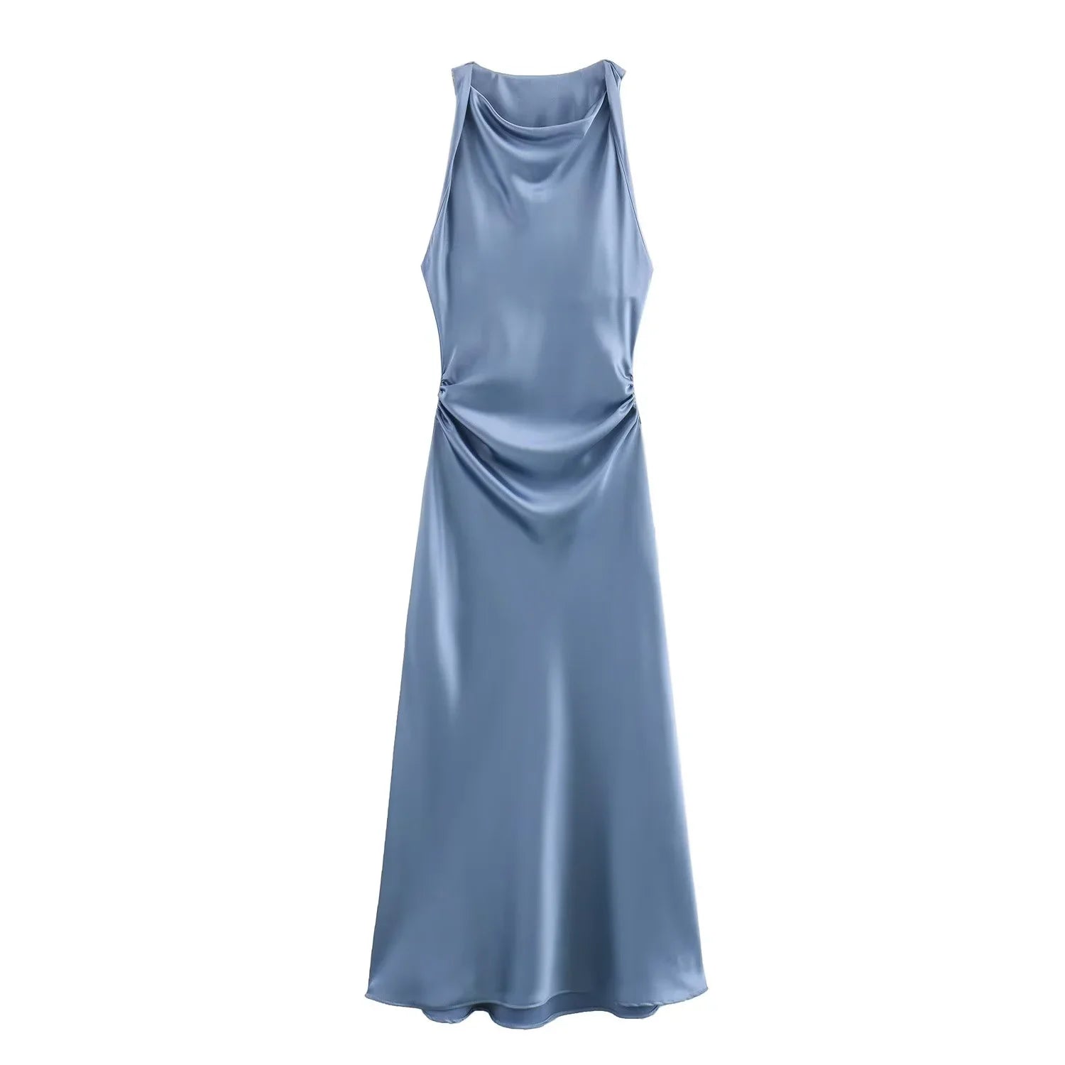 Elegant Satin Summer Slip Dress | Chic Evening Midi for Women
