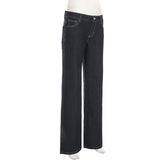 Women's Y2K Flared Jeans – Low Rise Embroidered Denim