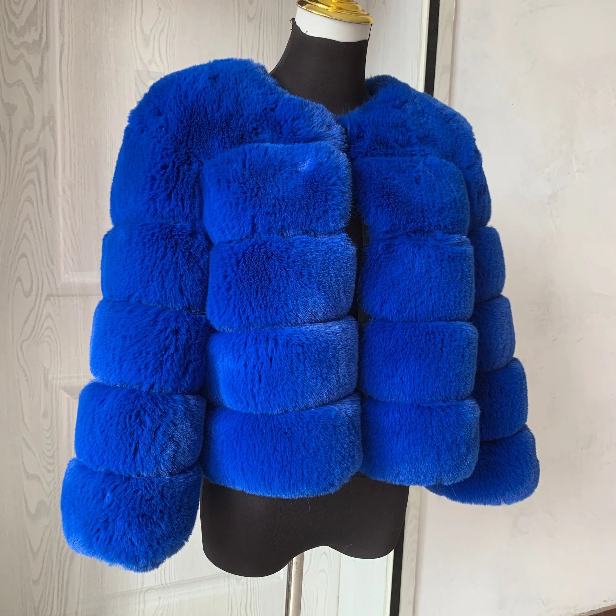 Elegant Winter Faux Fox Fur Crop Jacket