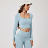 Premium Women’s 2-Piece Yoga & Gym Set – Long Sleeve Quick-Dry Sportswear