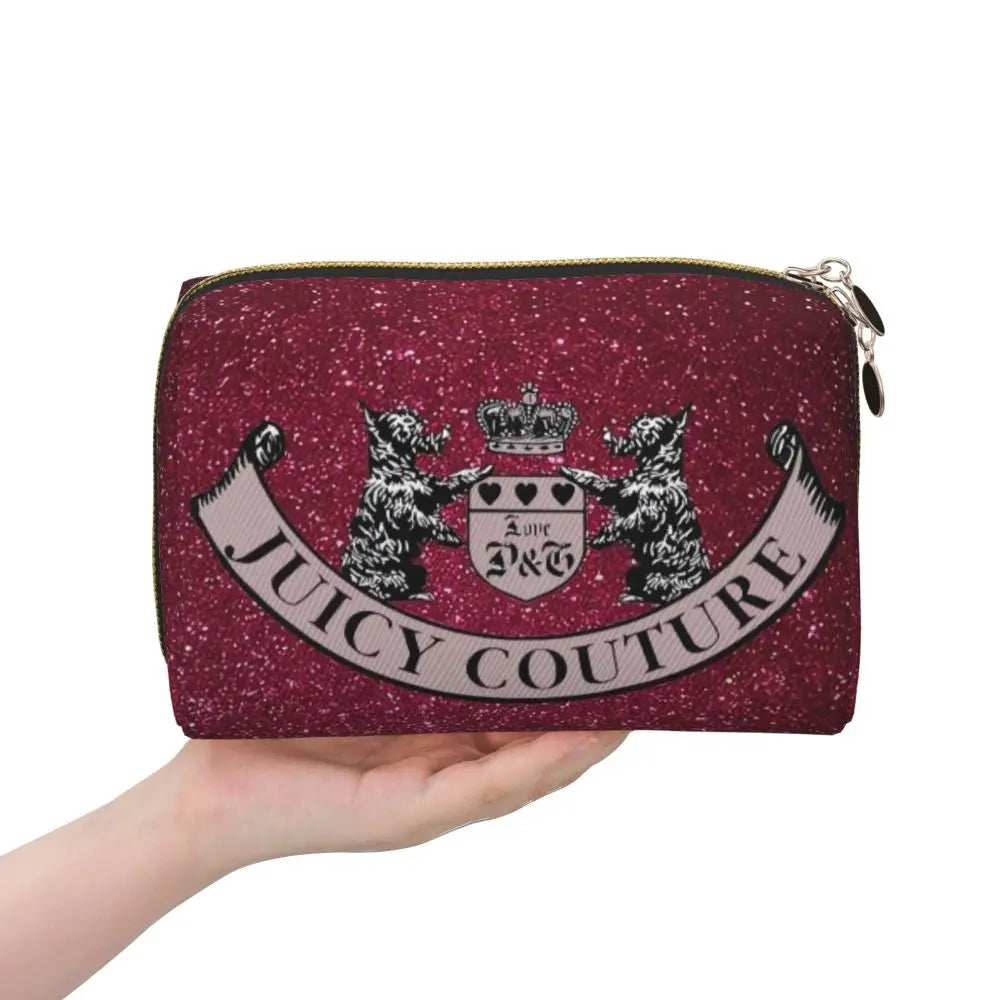 J-Juicy-C-Couture Makeup Bag Zipper Pouch Travel Cosmetic Bags Large Leather Portable Cosmetic Bag for Women