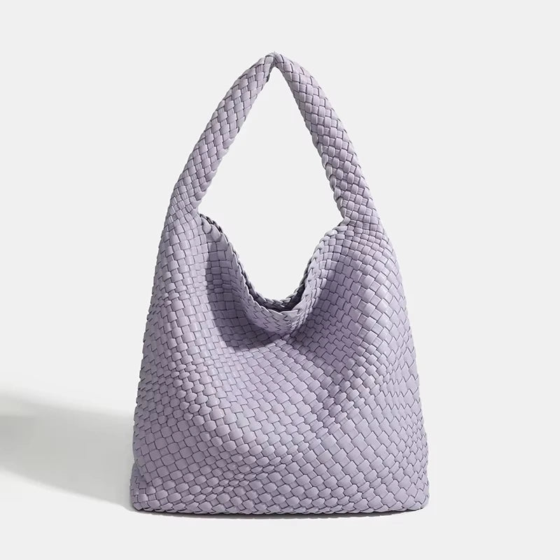 Shoulder bag Woven Bag for Women Europe and the United States popular PU leather soft fabric women underarm bag