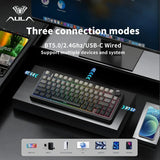 AULA F75 Gaming Mechanical Keyboard RGB Customized 75% Layout Side-engraving Gasket Mounted 80keys PBT Gradient Keycaps keyboard