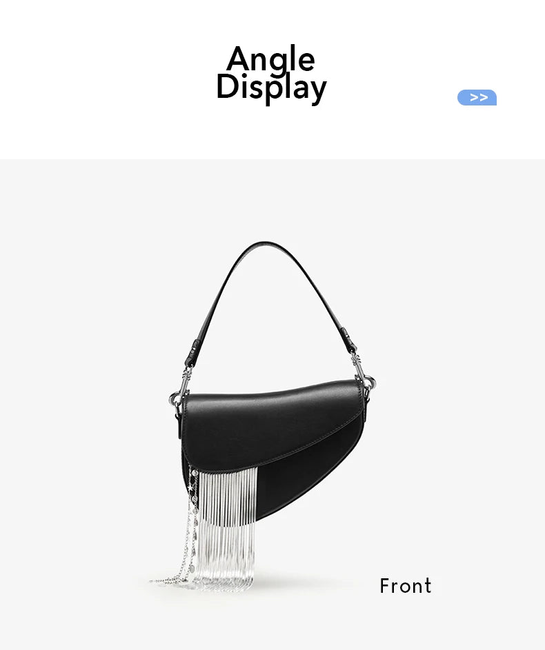 BAFELLI 2025 NEW LUXURY WOMAN BAGS LEATHER STYLISH INDIVIDUALITY FASHION TASSELS PURSE SHOULDER CROSSBODY HANDBAGS FEMALE SADDLE