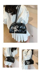 Fashionable Underarm Bow Bag for Women 2024 Korean Edition New Simple Leisure Pillow Bag Trendy Versatile Shoulder Bag