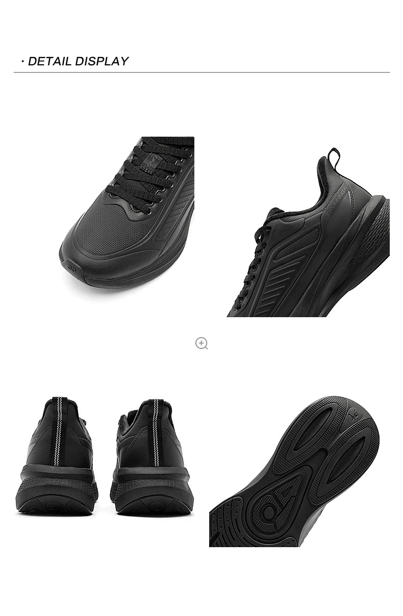 QIAODAN YUYI 4 Winter Running Shoes Men's Sports Shoes Waterproof Absorbing Lightweight Black Fleece Sneakers QXB023244007B