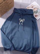 Y2K Bow Leopard Print Fleece Hoodie