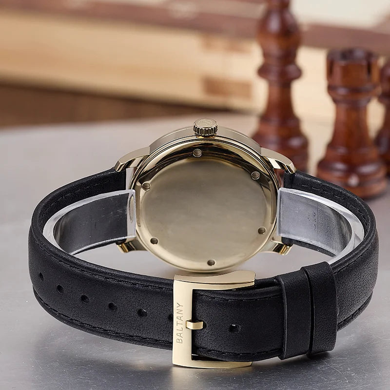 Baltany S4098 Original Design Asymmetric Dial 82S7 Retro Watches Stainless Steel 38MM Automation Mechanical Dress Watch For Man