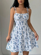 Women's Summer Floral Spaghetti Strap Mini Sundress – Casual A-Line Beach Dress