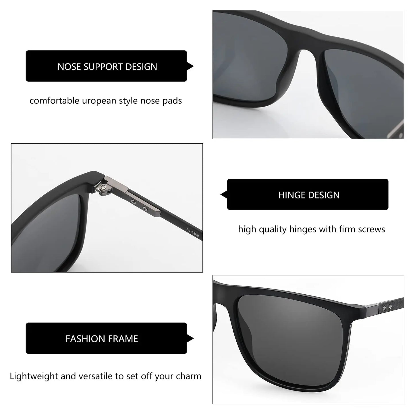 ZENOTTIC Square Polarized Sunglasses for Men