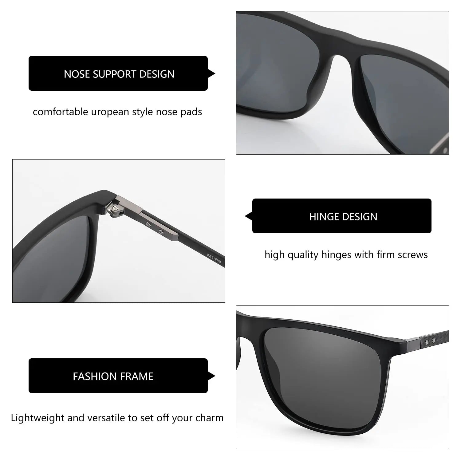 ZENOTTIC Square Polarized Sunglasses for Men