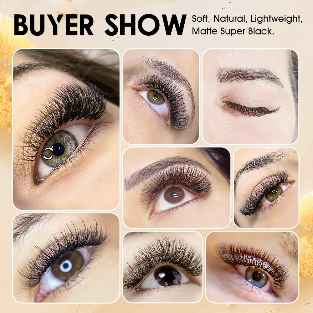 MASSCAKU 10cases/lot Lashes 8D W Shape Volume 12Rows Eyelash Extensions Volume Premade Fans Eyelash Super Soft Full Dense Lashes