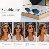 Cat Eye Sunglasses | Gold Alloy Frame | UV400 Women