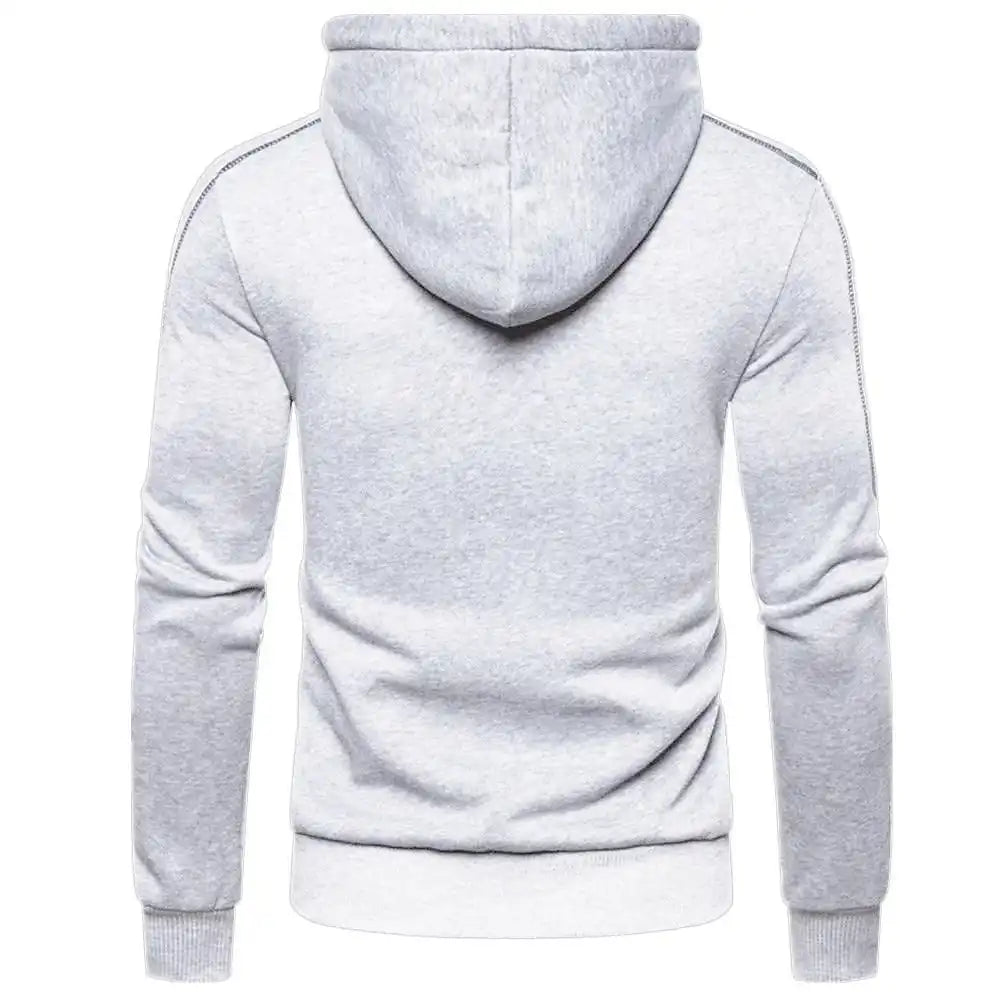 Men's Color Block Fleece Zip-Up Hoodie