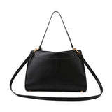 Minimalist Luxury Korean Soft Leather Flap Bag Women Detachable Crossbody Strap Large Capacity Office Daily Commuter Hand Purse