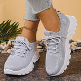 Women's Knitted Mesh Slip-On Sneakers — Breathable Platform Running Shoes