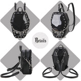 Gothic Punk Coffin Shape Ita Bag Women Clear Backpacks Dark Lolita Handbag and Shoulder Bag Girls Cosplay Designer 2 Insert