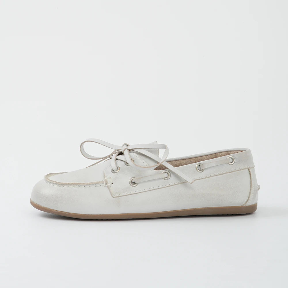 Women's Genuine Leather Moccasin Boat Shoes | Elegant Flats