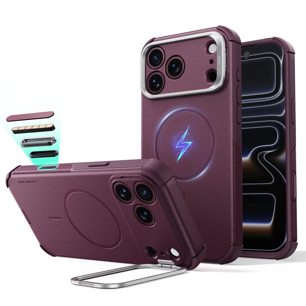ESR Magnetic iPhone Case with Camera Stand