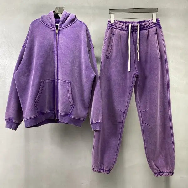 Men’s Vintage Wash Relaxed Zip-Up Hoodie