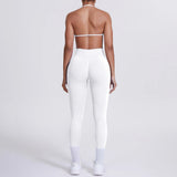 Women 2pcs Patchwork Sport Yoga Suit Training Sleeveless Sport Gym Tops Tummy Control Slimming Booty Leggings Yoga Suit Sports