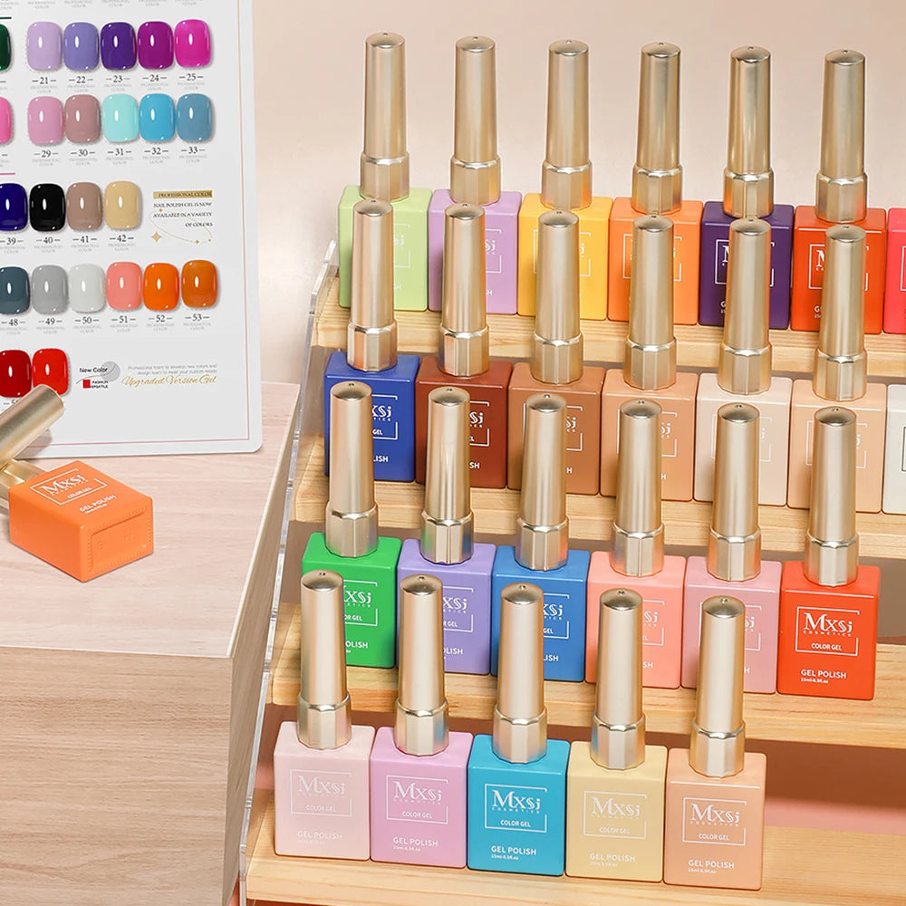 MXSI 60-Color Gel Nail Polish Kit – Glitter UV Set