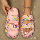 Leopard Print Cloud Slides – Soft Thick-Sole Summer Beach Sandals