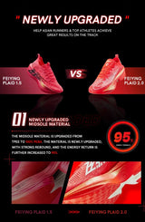 QIAODAN Feiying Plaid 2.0 Men Marathons Running Shoes Professional Carbon Plate Sport Shoes Rebound Racing Sneakers QDB023252290
