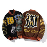 Retro Embroidery Varsity Jacket