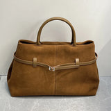 Genuine Leather Le Cambon 35 Tote Bags For Women Luxury Designer Handbag And Purses 2024 New In Cowhide Belt Top Handle Shoulder