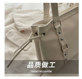 Women's Retro PU Leather Shoulder Tote Bag