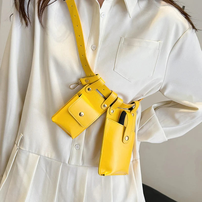 Designer Women Waist Bag 2024 summer Belt bag Phone Pack Trend Candy color Leather Shoulder Crossbody Chest Bags Lady Fanny Pack