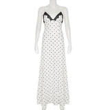 V-Neck Lace Patchwork Maxi Gown
