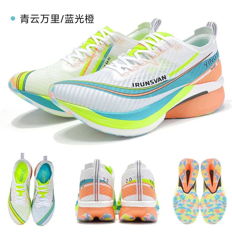 IRUNSVAN Shadow Wing 2.0 Carbon Plate Professional Marathon Running Shoes Men Lightweight Cushioning Training Outdoor Sneakers