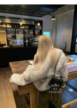 Women's Faux Fur Winter Jacket with Pockets