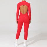 Long Sleeve Zip-Front Yoga Jumpsuit