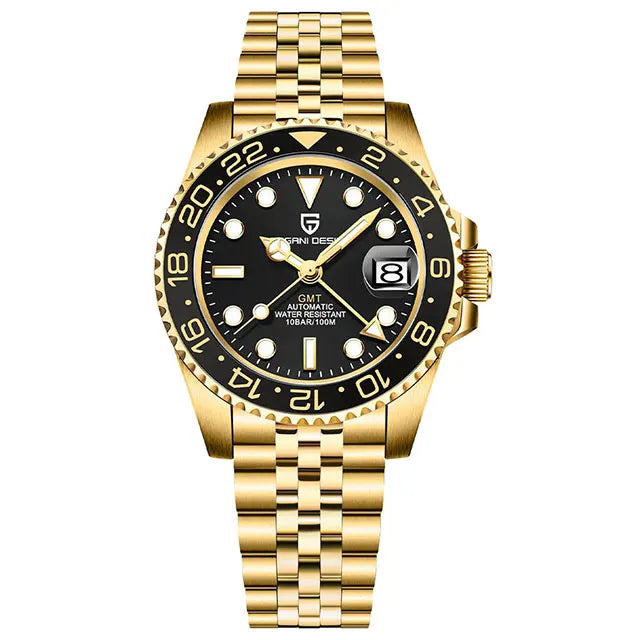 New PAGANI DESIGN Men Mechanical Watch 40mm Luxury Automatic Mens Watches 10Bar Waterproof GMT Wristwatch for Man's Gift PD-1662