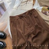 Women's High-Waist Corduroy Wide-Leg Pants
