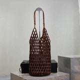 Retro Wood Bead Woven Tote Bag – Boho Shoulder Purse