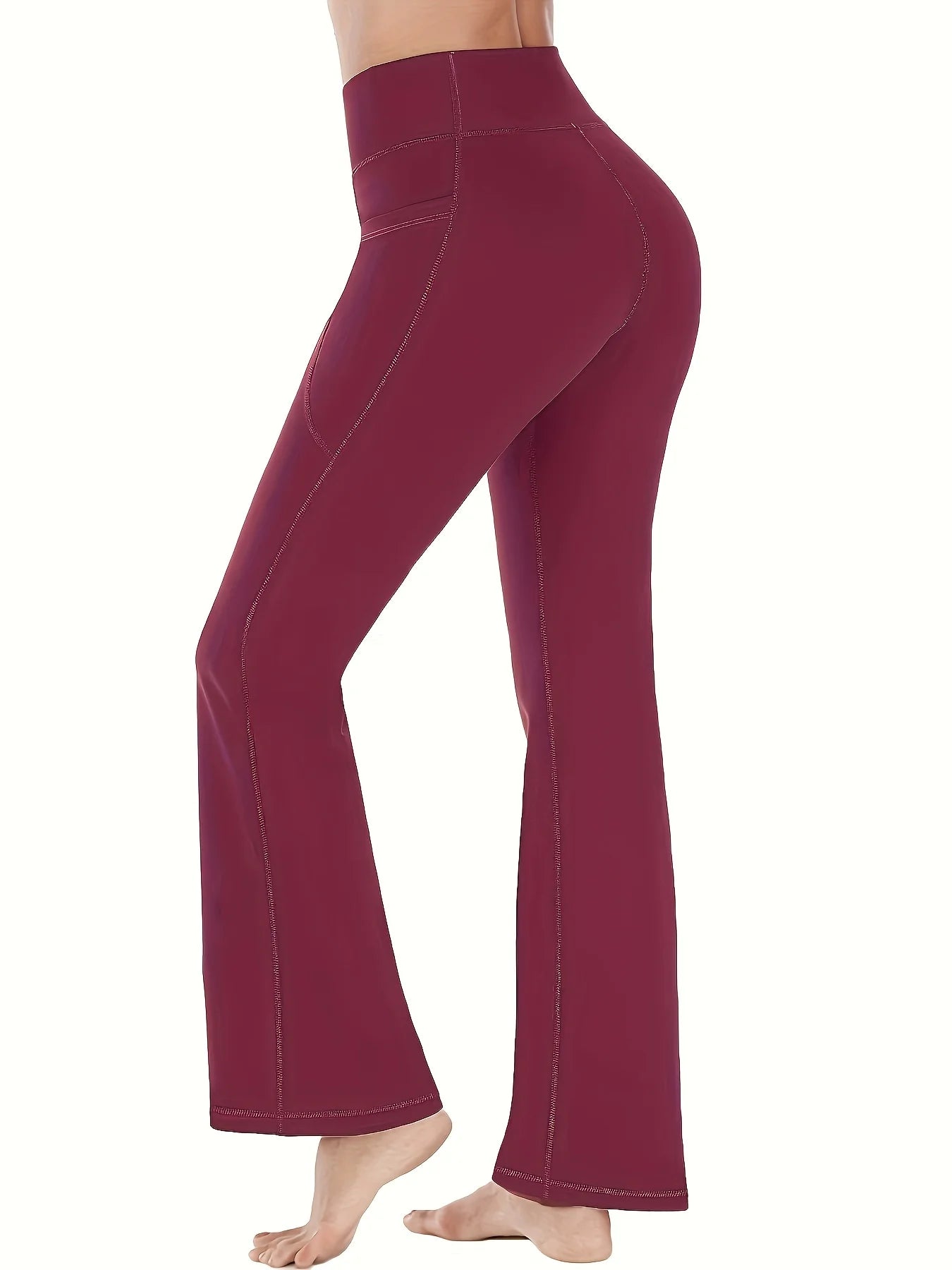 High-Waisted Flare Yoga Pants with Pockets