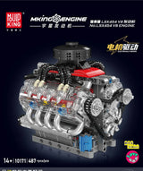MOULD KING 10171 Technical Motorized LSX454 V8 Engine Building Block Toys Educational Car Bricks Children MOC Toys Gift For Kids