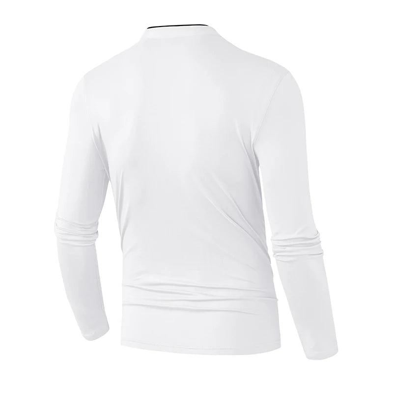 Men's Half-Zip Polo | Wrinkle-Free Long Sleeve Top