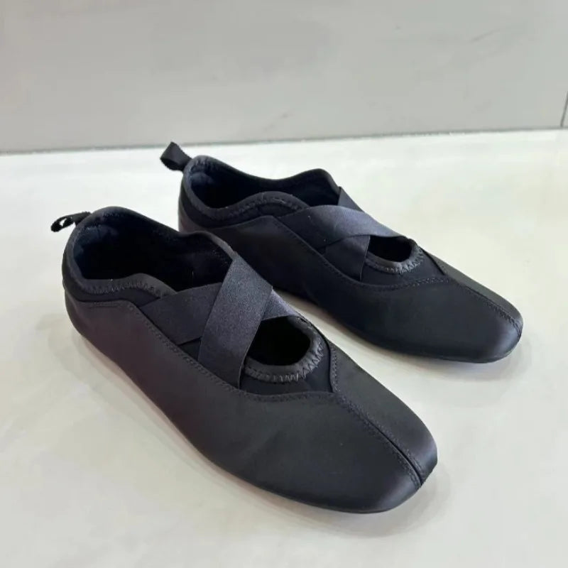BUVAZIK Women's Satin Ballet Flats – Elegant Round Toe Slip-On